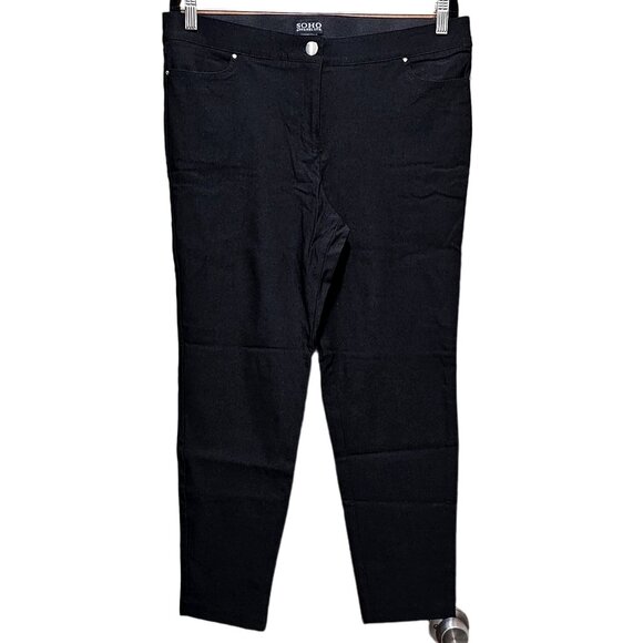 Black Stretchy Slim-Fit Pants For Women Size 12 By Soho Apparel Ltd - Picture 1 of 8